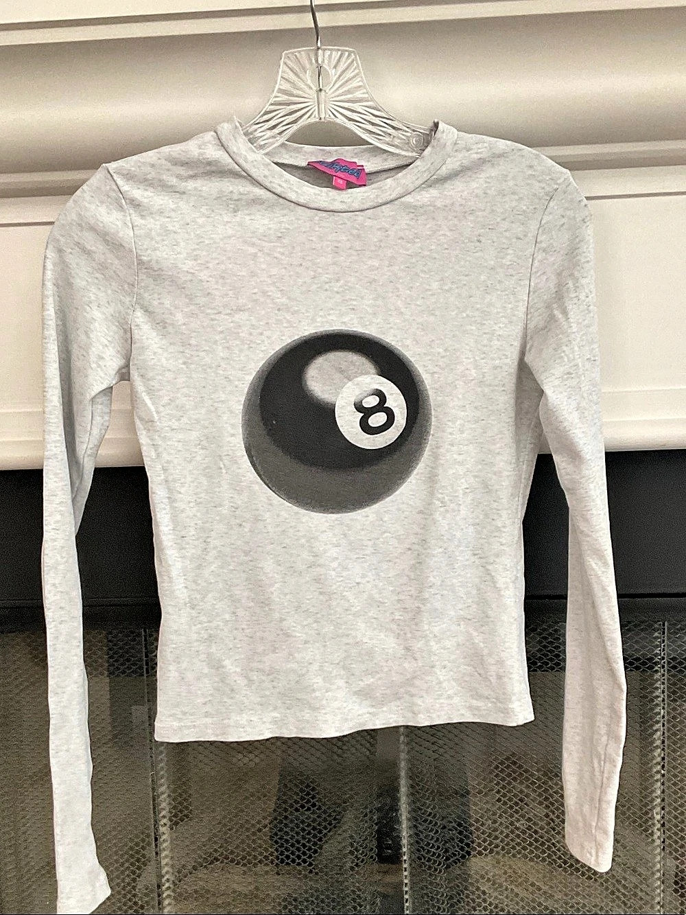 Ed Hardy Long Sleeve 8-Ball Tee in Gray Size XS Like New